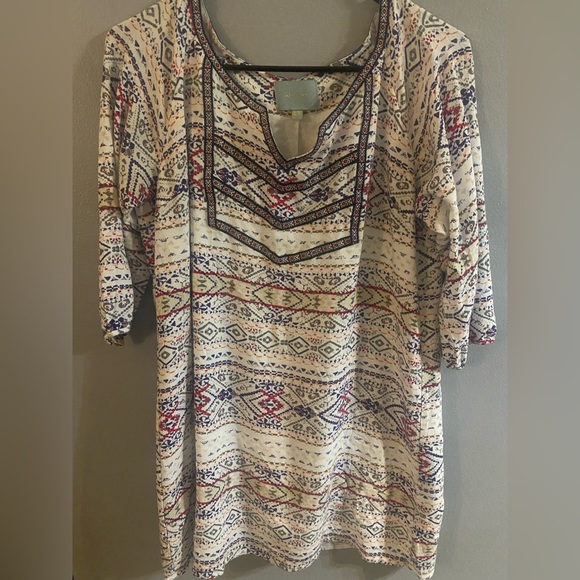 ANTHROPOLOGIE | SKIES ARE BLUE Tribal Print Dress size medium - Picture 2 of 7